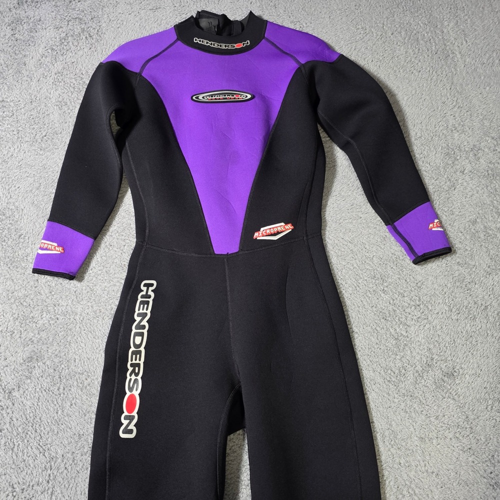 Henderson Womens 8 Wetsuit Purple Black Microprene Full Body Jumpsuit Scuba Surf